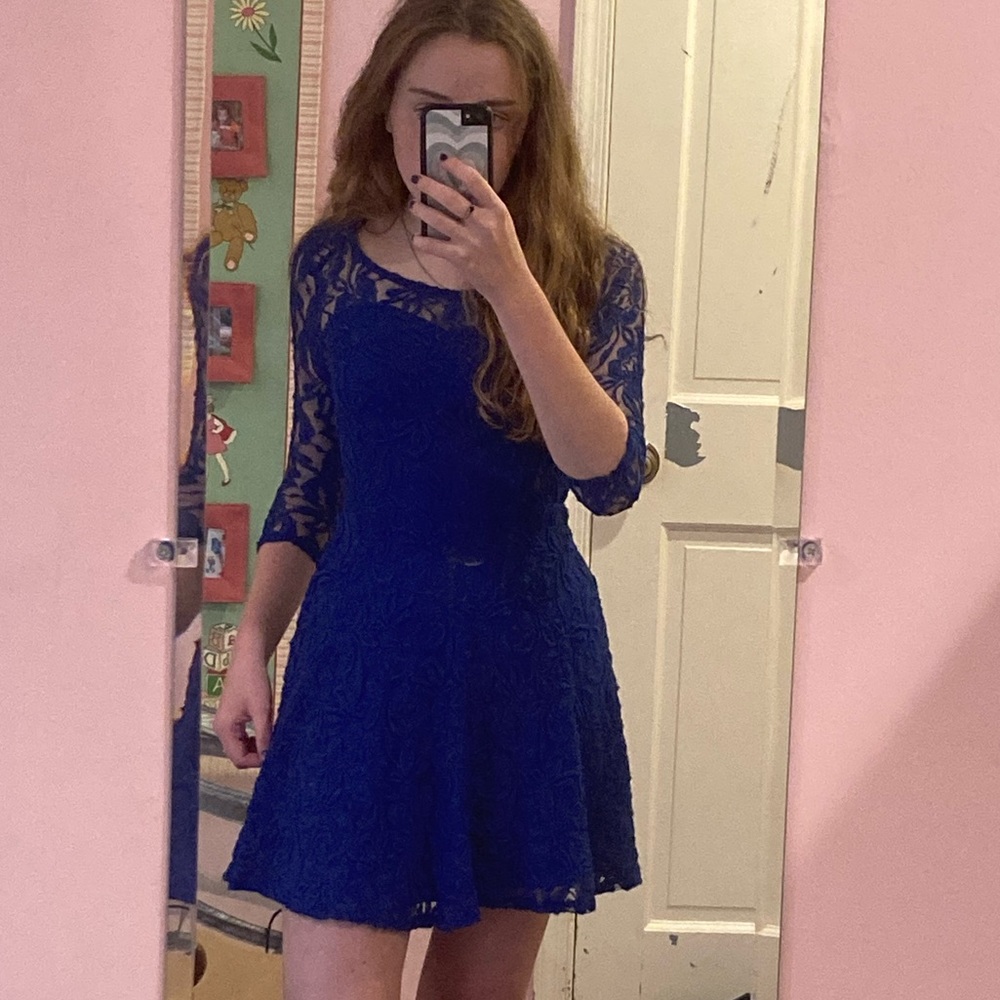 Blue lace dress